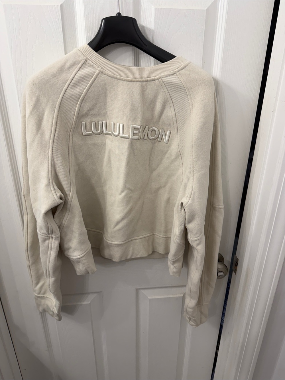 lululemon athletica Cream Embroidered Logo Pullover